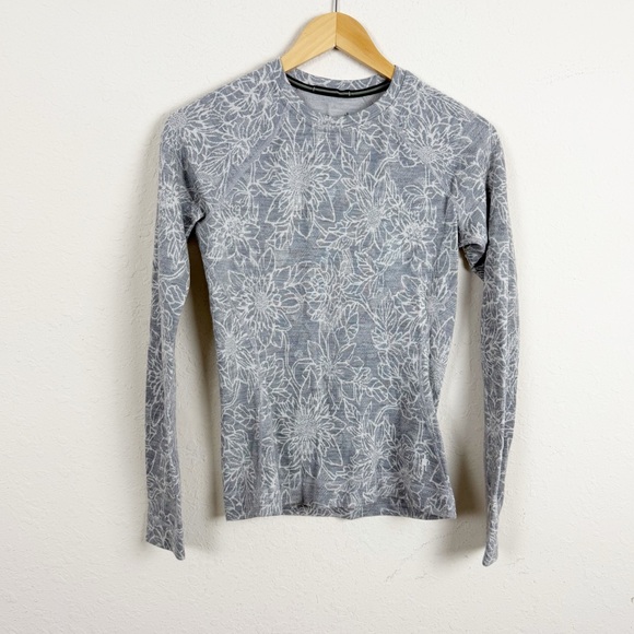 Smartwool Gray Printed Long Sleeve Merino 250 Base Layer Size Small - Picture 1 of 4